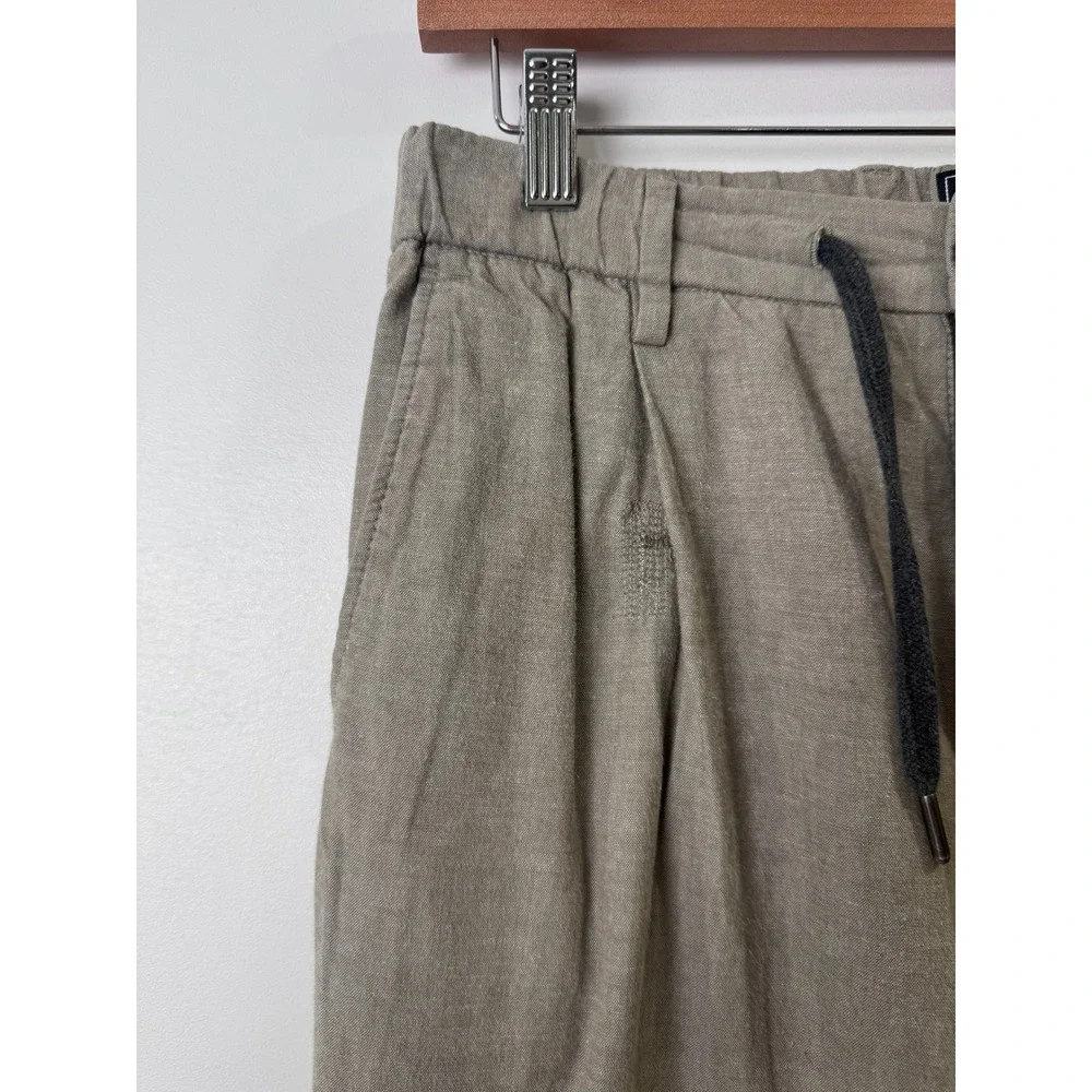 Todd Snyder Men Tan Pleated Drawstring Cotton Trousers Pant Small